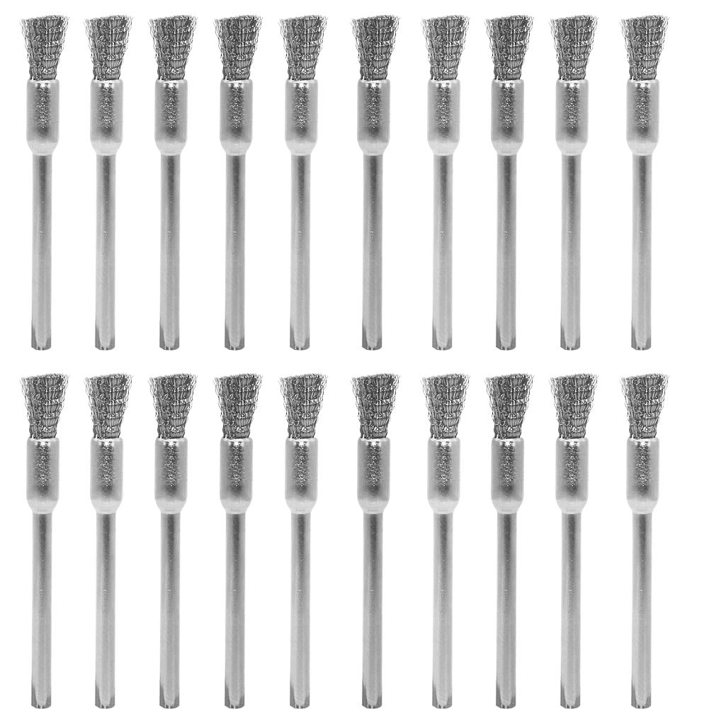 Paint Brush - スチール製クリーニングエンドブラシペン 1/5インチ(5mm) X 1/8インチ(3mm) ワイヤーブラシ 錆・塗料除去ビット