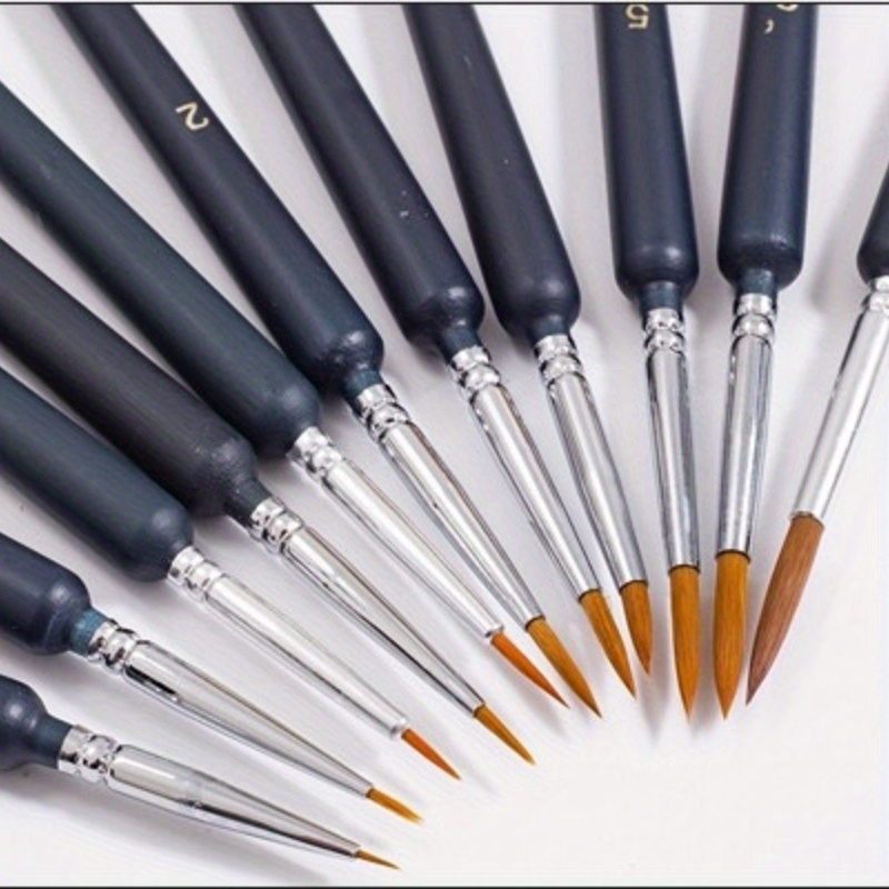 Paint Brush - 11本入りペイントブラシセット プロフェッショナルペイントブラシ 丸型ナイロン毛 アクリルブラシ アクリル水彩油絵用