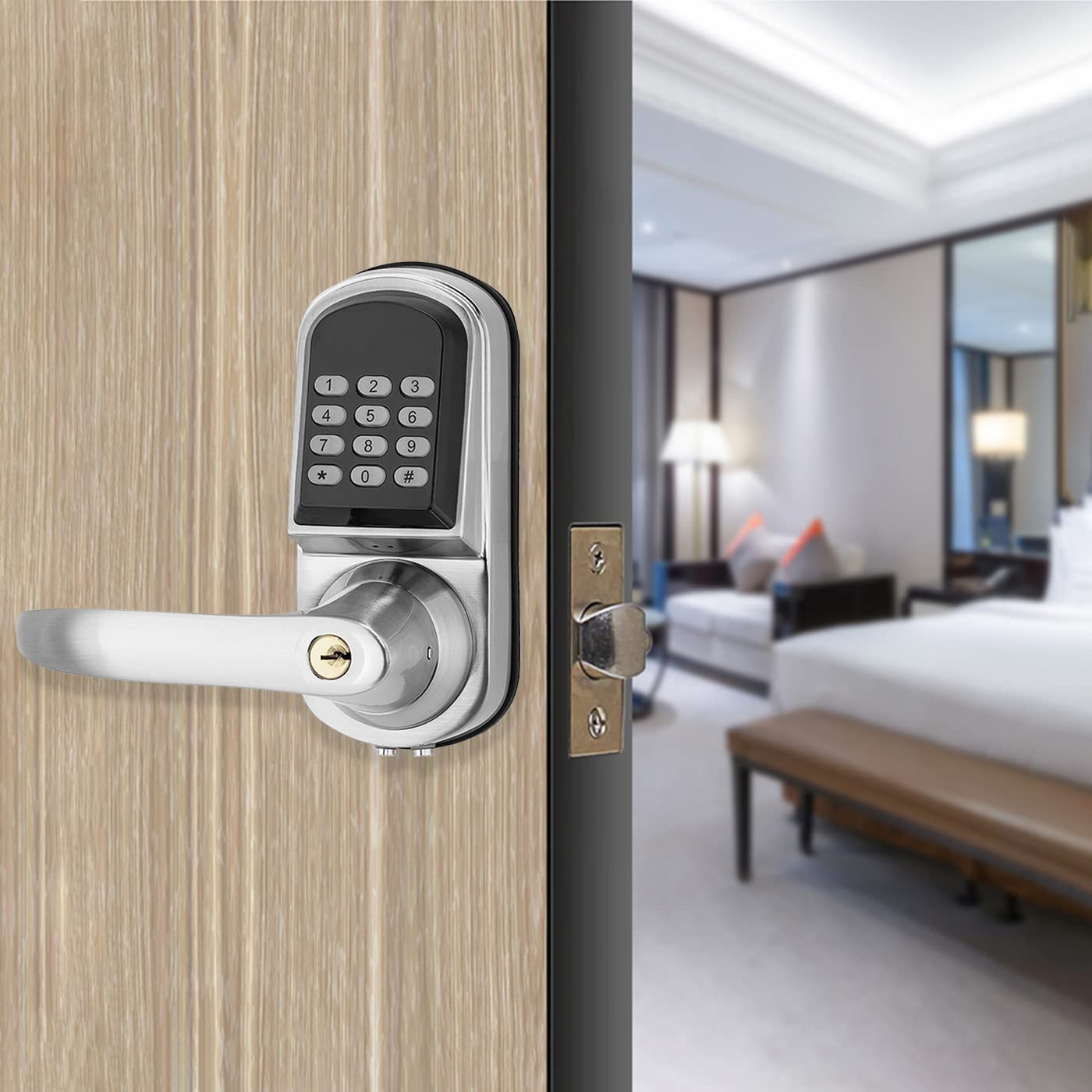 Door Handle - 高品質亜鉛合金製ハンドル付きコンビネーションロック TTlock BLE デジタルドアロック