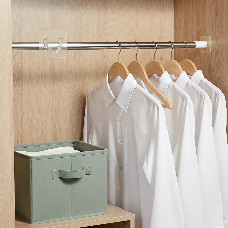 Curtain Rods - 透明な粘着式カーテンロッド用フック4個入り。穴あけ不要で、強力な耐荷重性を持つ。賃貸住宅の窓の装飾に最適。