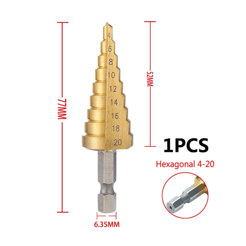 4-20mm HSS ストレート溝ステップドリルビット木材金 - Drill Bits のレビューと価格