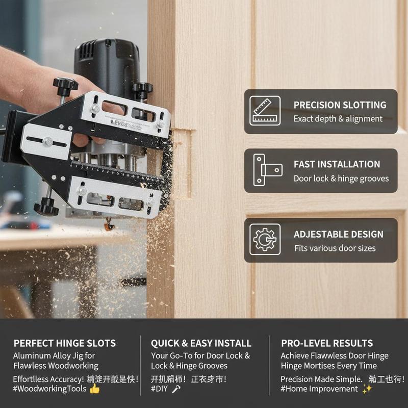 アルミニウム合金製ほぞ穴テンプレート 13x6 インチ 部屋 - Door Lock のレビューと価格