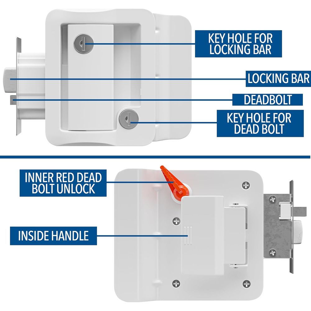 RVドアロック交換用パドルデッドボルト、キャンピングカーのド - Door Handle のレビューと価格