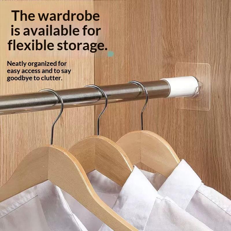 4個入り 透明粘着カーテンロッドブラケット 穴あけ不要 強力 - Curtain Rods のレビューと価格